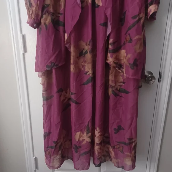 Sheilay Floral Midi Dress W/butterfly Sz XL - Picture 4 of 8